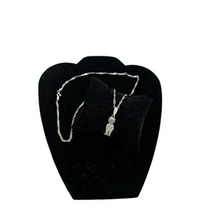 Boy charm necklace pendant 925 marking boy with overalls thumbnail 3