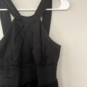 Davids‎ Bridal black midi dress knee length formal cotton dress halter neckline thumbnail 2