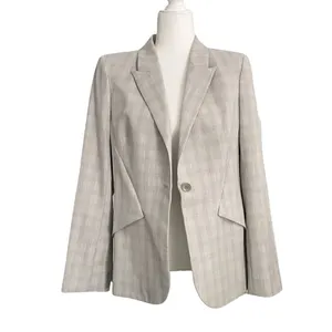 Elie Tahari Allegra Micro-Plaid One Button Jacket Blazer Gray Size 12 NWT thumbnail 5