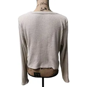 American Eagle Women's Ribbed Knit Long Sleeve Crop Top Size‎ XL Stretchy Comfy thumbnail 2