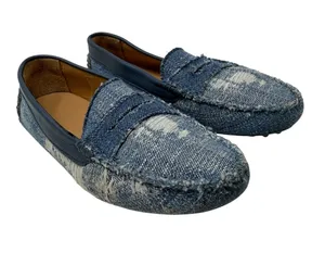 M.Gemi The Pastoso Distressed Denim Penny Driving Loafers Blue Size 35.5 US 5.5 thumbnail 1