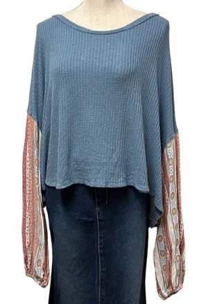 ALTAR’D STATE Boho Waffle Knit Shirt - Size Large thumbnail 1