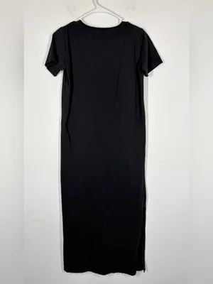 American Giant Black 100% Cotton T-shirt Midi Dress Size XS thumbnail 9