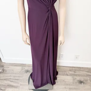 [BHLDN] Brixen Purple Plum One Shoulder Side Slit Knotted Formal Dress NWT Sz 12 thumbnail 6