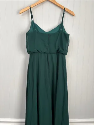 Birdy Grey Gwennie Chiffon Blouson Maxi Dress Women Size Small Dark Green thumbnail 5