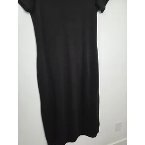 Lepunuo Black T-shirt Dress Super Soft Pockets Comfy Side Slits Casual Basic M thumbnail 3