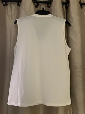 Banana Republic sleeveless slightly off-white V-neck blouse thumbnail 3
