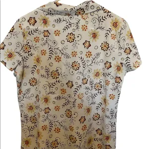 Laura Scott vintage white flower print button down shirt size 12 thumbnail 5