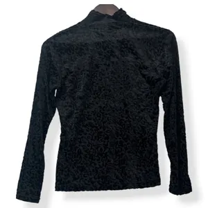 Vtg Frazier Lawrence Mock Neck‎ Top Burnout Velvet Black Gothic Women Size M thumbnail 3