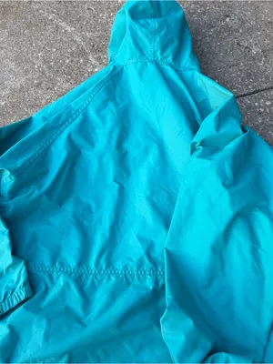 L.L.Bean Anorak Jacket Large Teal Hooded Pullover Made USA 90s Vintage thumbnail 6
