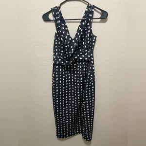 ASOS Black and White Polka Dot Off-Shoulder Midi Dress With Slit Size 8 thumbnail 3