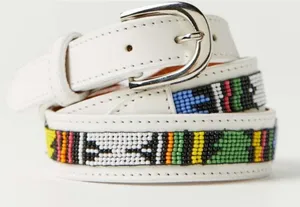 Urban Outfitters Small Leather Cassidy Beaded Western Belt thumbnail 1