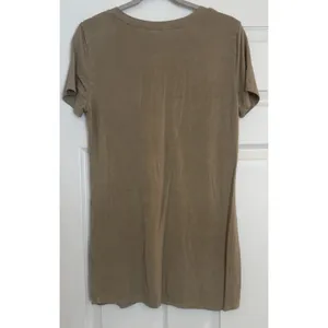 Anthropologie POL Distressed‎ V-Neck Tee Sz LG Tan Stretchy Long Lightweight thumbnail 2