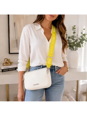 Steve Madden Neon Yellow Logo Guitar Crossbody Replacement Strap – Adjustable Si thumbnail 5