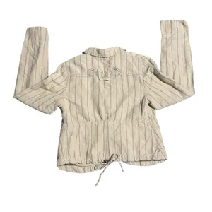 Vintage Women's Diesel‎ Flight Bright Cream Stripe Short Blazer Jacket Sz Small thumbnail 4