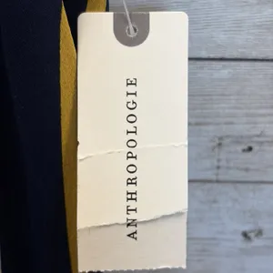 NWT Maeve Anthropologie Womens 6 Pants Wide Leg Navy/Marin Mustard White Striped thumbnail 9