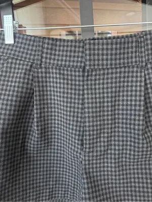 Zara gingham shorts pleated high rise pleated tailored thumbnail 3