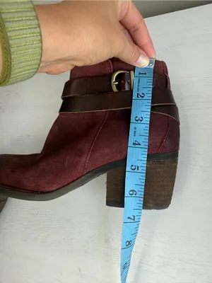 Børn Payton Burgundy Suede Dark Leather Strappy Ankle Booties Sz 9 thumbnail 11