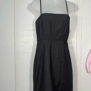 Lulus Black Denim Spaghetti Strap Dress Size EUC thumbnail 3