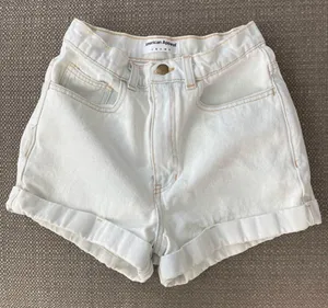 American Apparel Women's Denim High-Waist Cuff Short thumbnail 1
