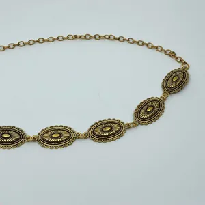 Vintage Y2K Western Gold-Tone Concho Chain Belt, Fits 16–39.5 Inches, X7GA1216 thumbnail 7