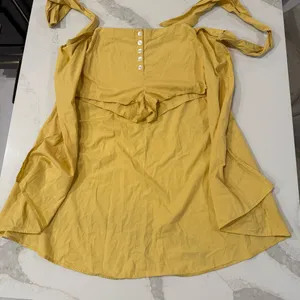 Free People Diggin This Skort High Rise Shorts Midi Skirt Women’s Small Yellow thumbnail 9