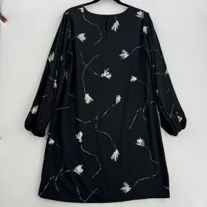 A New Day Dress Womens Medium Black Floral Balloon Sleeve Shift NWT Target thumbnail 2