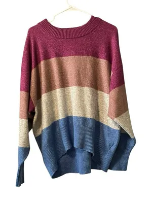 A‎ New Day Women’s Long Sleeve Sweater Size Large Colorful Career Preppy Modern thumbnail 1