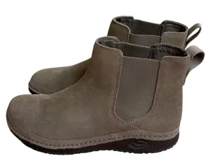 Chacos paonia‎ Chelsea Boots Suede Wool Lined Ankle Boot Taupe Brown Women's 6 thumbnail 1