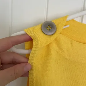NWOT | Women’s bright yellow decorative‎ button sweater vest — small thumbnail 2