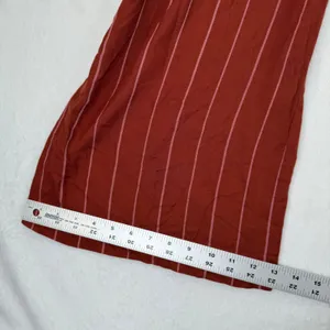 Womens Ruffle One Shoulder Wide Leg Striped Jumpsuit Rust Sz 0‎ XXXS thumbnail 8