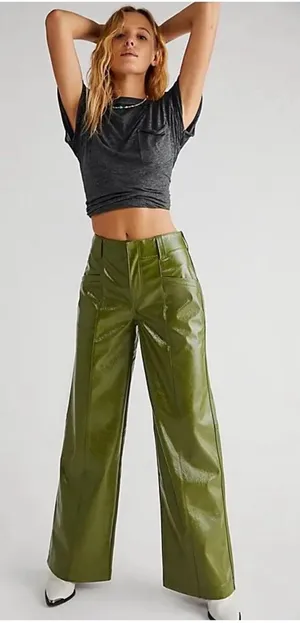 Free People Faux Leather Pants thumbnail 1