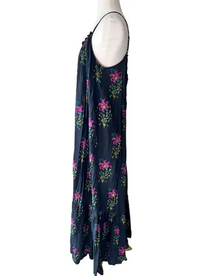 ANTHROPOLOGIE Black Motif Flounced Maxi Lounge Dress thumbnail 3