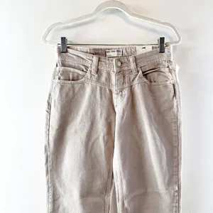 Free People We The Free Shelby Low-Rise Boyfriend Jeans Ocean Pearl Tan 26 thumbnail 3