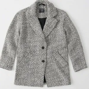 Abercrombie & Fitch Bouclé Wool Jacket Button Front Coat, Gray size S thumbnail 2