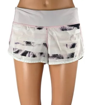 Lululemon Run Speed Women's Multicolor Striped Workout Athletic Shorts Size 4 thumbnail 1