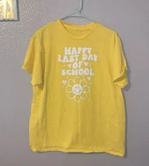 Happy Last Day of School Bright Yellow Short Sleeve Top thumbnail 1