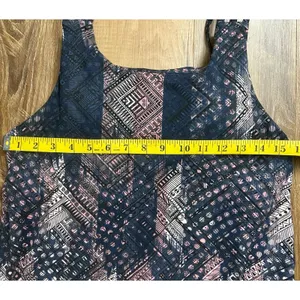 Kyodan Outdoor Leaf Print Mini Dress, Women's Size L‎ Navy Bra Built In Pockets thumbnail 3
