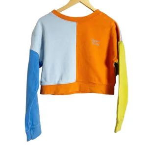 Simon Miller Blue Orange Cropped Colorblock Pullover Sweatshirt Size XS thumbnail 5