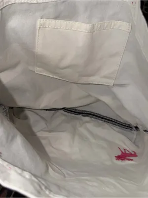 2000s vintage style abercrombie & fitch striped tote bag with pink moose & strap thumbnail 10