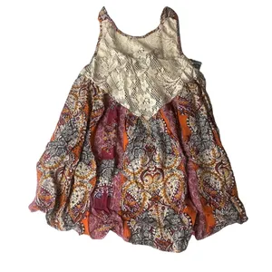 NEW Free People Women's Size XS Count‎ Me In Trapeze Tank Top Pink Lace Yoke thumbnail 2