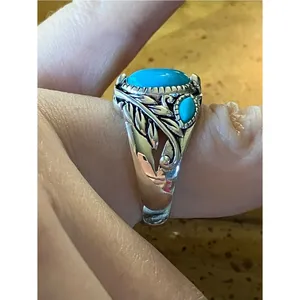 Sleeping Beauty Turquoise Sterling Silver Ring Size 9 Blue thumbnail 2