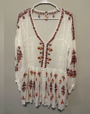 Free People Arianna Tunic in Ivory Size M thumbnail 3