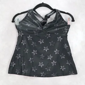 Converse One Star Black Star‎ Halter Tie Beach Boho Fun Swim Tankini Top S Small thumbnail 1