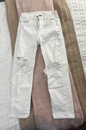 American Eagle White Jeans Straight Leg thumbnail 1