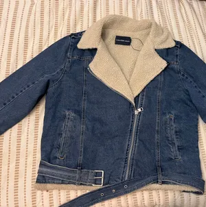 Calvin Klein Jeans Denim Shearling Jacket Jean coat trendy fall thumbnail 1