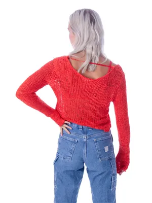 Honey Belle Crop Top Red thumbnail 3
