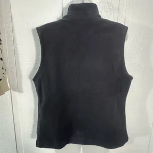 Columbia Black Fleece Zip Up Vest Size Large EUC thumbnail 5