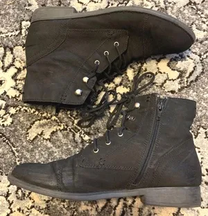 Madden Girl Black Lace Up Booties thumbnail 3