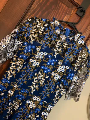 Blue Flower Detail Dress thumbnail 2